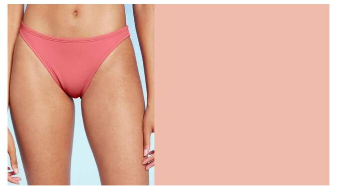 Women's High Leg Extra Cheeky Bikini Bottom - Shade & Shore™ Pink, 2 of 7, play video