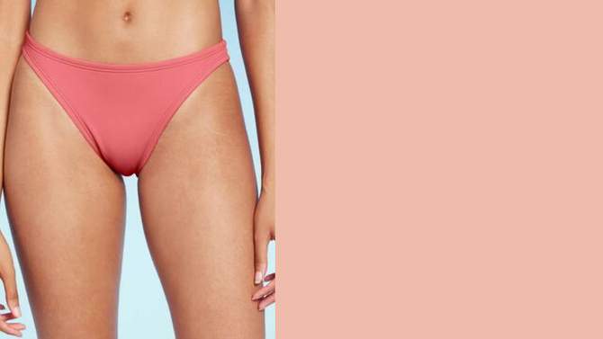 Women's High Leg Extra Cheeky Bikini Bottom - Shade & Shore™ Pink, 2 of 7, play video