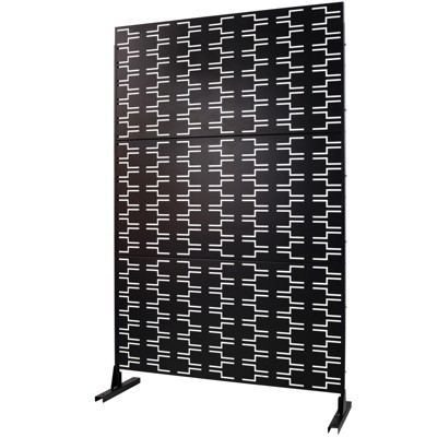 DSVIMOY Outdoor & Indoor Privacy Screen, Freestanding Decorative Privacy Screen for Deck Balcony Patio, Black, 48"*76"*16"
