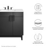 Modway Miles 36" Bathroom Vanity Cabinet – Wall-Mount Sink Cabinet with Clean Lines and Wood Grain Finish (Sink Not Included) - 2 of 4