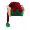HalloweenCostumes.com    Adult Soft Elf Hat with Ears, Skin Light/Green/Red - 2 of 2