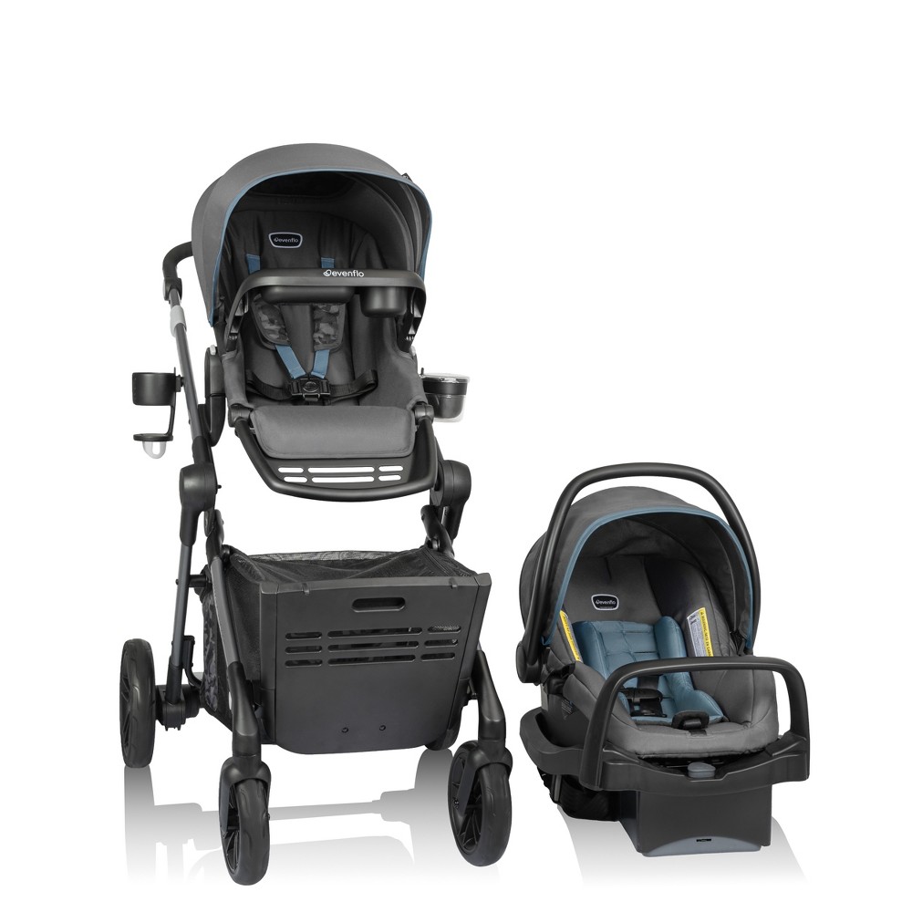 Photos - Pushchair Accessories Evenflo Pivot Troop Travel System - Bluestone Gray 