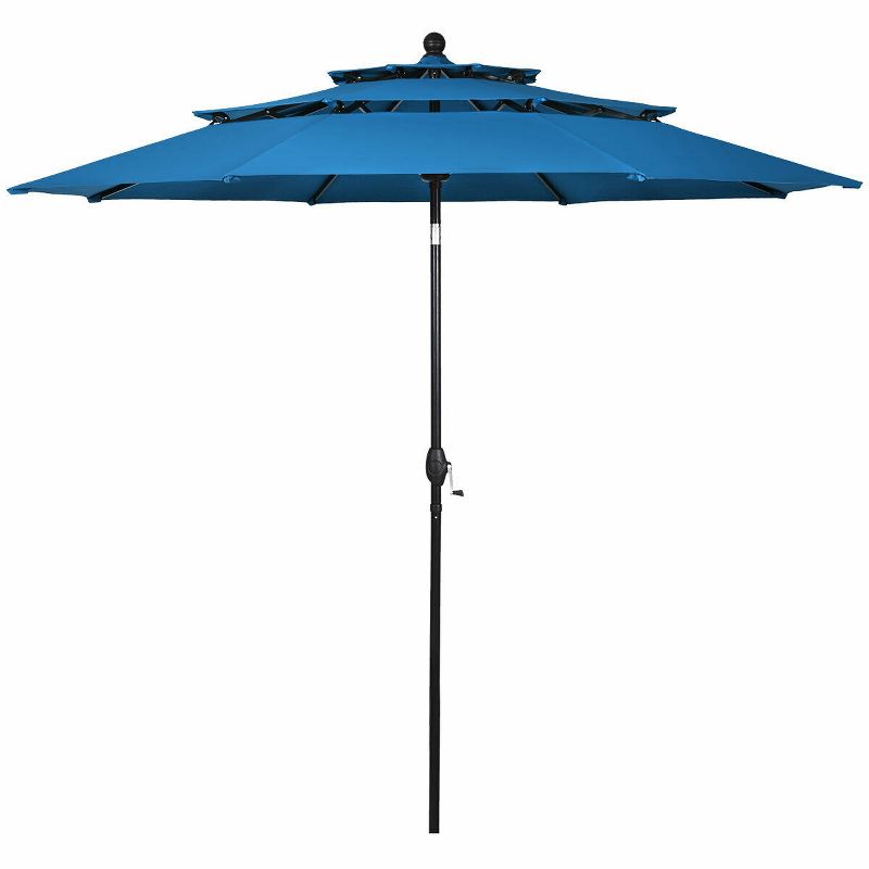 Tangkula Patio Market 10ft 3 Tier Umbrella Double Vented Aluminum Sunshade Shelter, 1 of 6