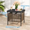 Tangkula Outdoor PE Rattan Side Table w/ 1.57" Umbrella Hole Square Patio End Table - 4 of 4