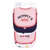 Hudson Baby Infant Girl Cotton Terry Bib and Burp Cloth Set, Bold Mom Dad, One Size - 2 of 4