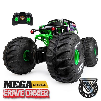 Photo 1 of Monster Jam Official Mega Grave Digger All-Terrain Remote Control Monster Truck with Lights - 1:6 Scale