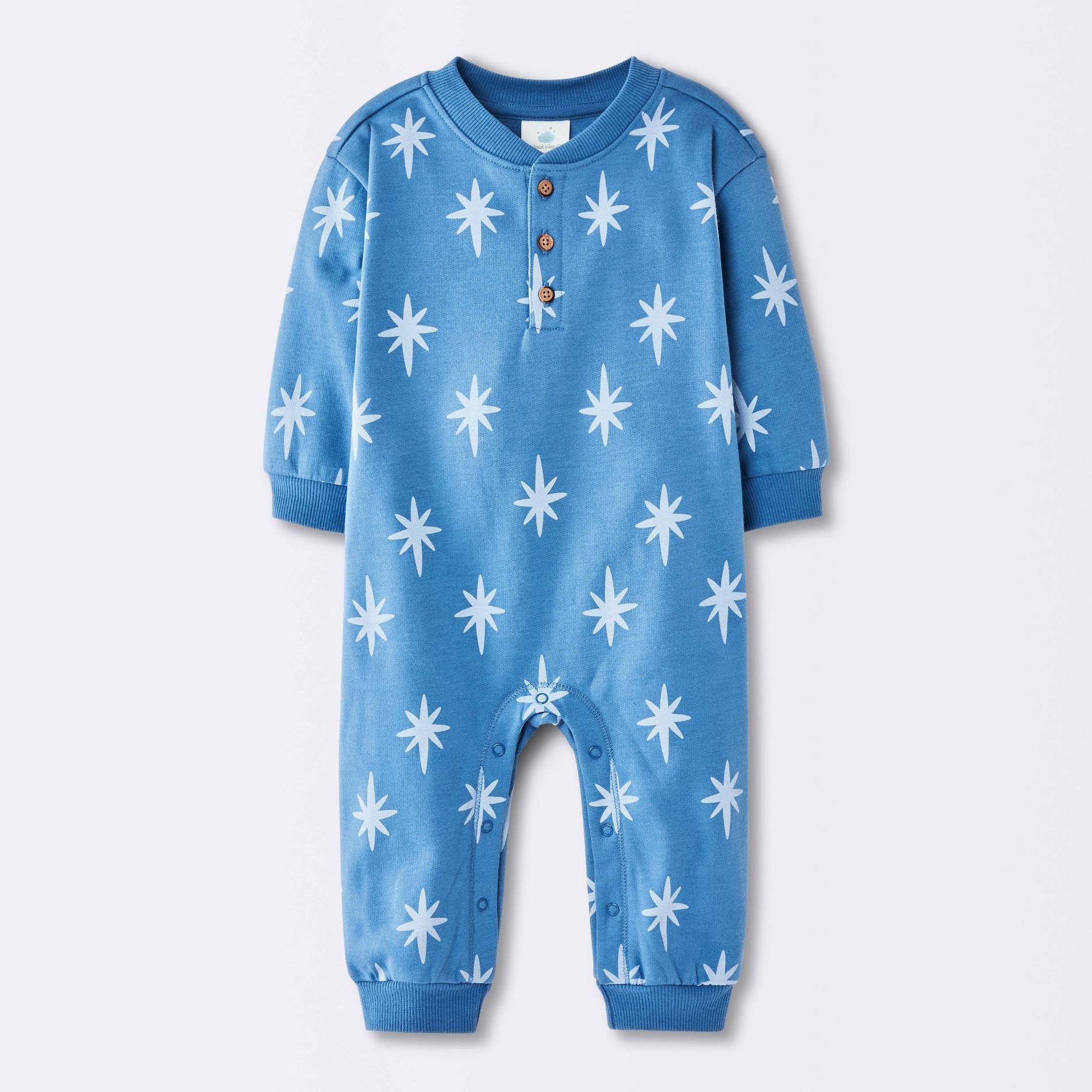 Baby Boys' Star Graphic Fleece Romper - Cloud Island™ Blue Newborn