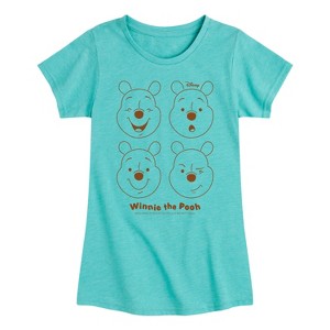 Girls' - Winnie the Pooh - Faces of Pooh Fitted Short Sleeve Graphic T-Shirt - 1 of 3