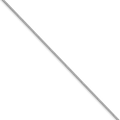 Black Bow Jewelry 0.8mm, 14k White Gold, Octagonal Snake Chain Necklace