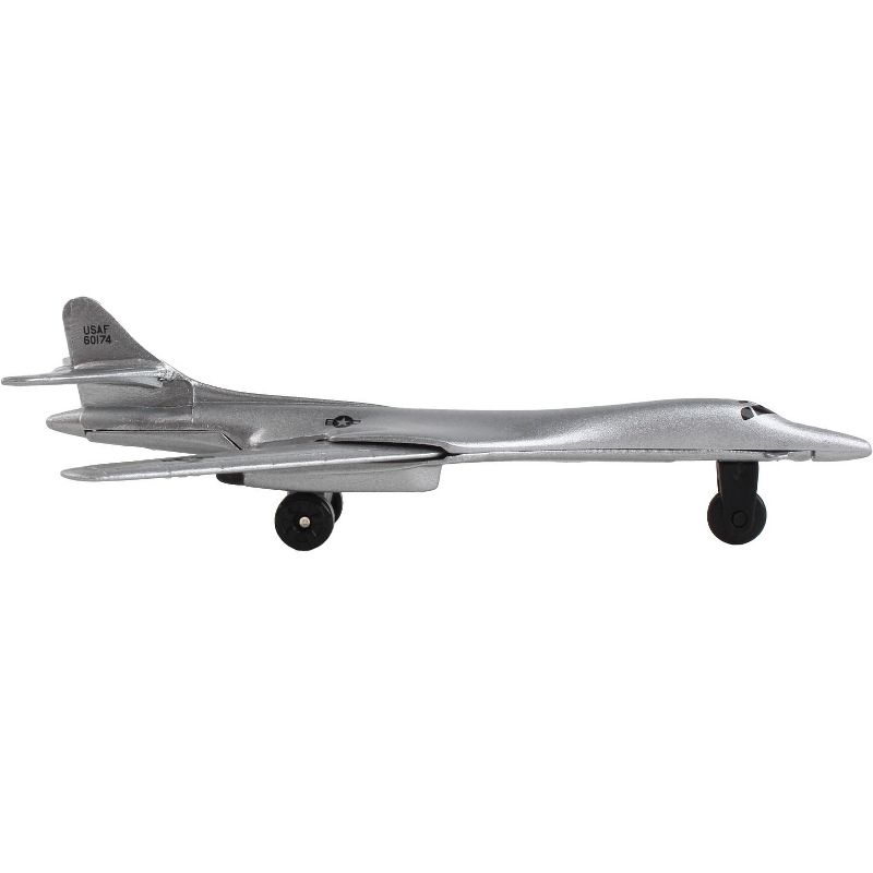 Rockwell B-1 Lancer Bomber Aircraft Silver Metallic "US Air Force" with Runway Section Diecast Model Airplane by Runway24, 2 of 4