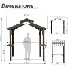 PAGED Aluminum BBQ Outdoor Gazebo Metal Frame with Shelves Serving Tables, Permanent Double Roof Hard top Gazebos - 2 of 4