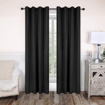 Classic Modern Solid Room Darkening Blackout Curtains, Set of 2 by Blue Nile Mills
