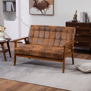 NicBex 45 Inch Loveseat,Modern Mid-Century Small Loveseat Sofa with Solid Wood Frame,Accent 2-Seater Upholstered Couch for Living Room - 1 of 4