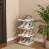 VECELO 4/5/6 Tier Vertical Narrow Shoe Rack, Freestanding Shoe Racks, Skinny Shoe Shelf, Compact Shoe Organizer for Small Spaces, Gray - 3 of 4