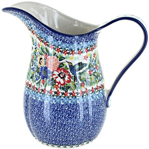 Blue Rose Polish Pottery B35 Ceramika Artystyczna Pitcher - image 1 of 1