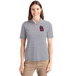 St Louis Cardinals Cutter & Buck Virtue Eco Pique Stripe Recycled Womens Top - 1 of 1