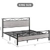 King Size Bed Frame, Modern King Platform Bed Frame with Headboard and Footboard, Metal Bed Frame with Underbed Storage Space, Metal Slats Support - 2 of 4