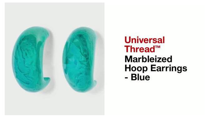 Marbleized Hoop Earrings - Universal Thread&#8482; Blue, 2 of 5, play video