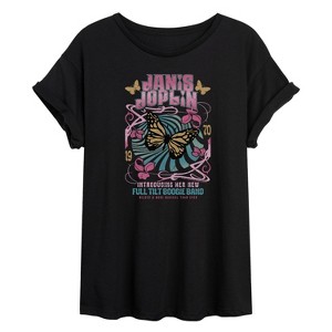 Women's - Janis Joplin - Butterfly Oversized Graphic T-Shirt - 1 of 4