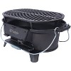 Kumasinova Portable Charcoal Tabletop Grill with Handle,100% Cast-Iron BBQ Grill with Enamel Coating,Removable Oval Grate Grill,Black - 2 of 4