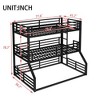 Kumasinova Metal Triple Bunk Bed, Heavy-Duty Steel Bed Frame with Full-Length Guardrails, Noise-Reducing Design for Shared Kids' Rooms/Guest Spaces - 2 of 4