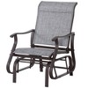 Outsunny Outdoor Glider Chair, Gliders for Outside Patio with Steel Frame and Mesh Fabric for Backyard, Garden, and Porch, Gray - 2 of 4