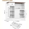 Homhougo Storage Cabinet with Adjustable Shelves & Microwave Stand, Buffet Sideboard with Drawer White - 2 of 4