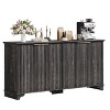 homfan Buffet Sideboard,61" Large Buffet Sideboard Cabinet With 4 Fluted Doors And Storage, Kitchen Storage Cabinet,Farmhouse Coffee Bar Cabinet - 2 of 4