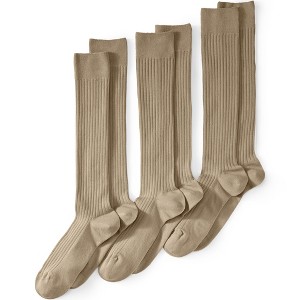 Lands' End Men's Seamless Toe Over the Calf Rib Dress Socks 3-pack - 1 of 2