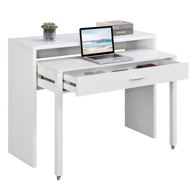 Newport JB Console Sliding Desk with Drawer and Riser - Breighton Home, 3 of 10