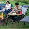 ARROWHEAD OUTDOOR 39" Aluminum Folding Camping Table, Adjustable Height Roll-Up Top, Under-Table Mesh Storage Shelf, Portable, Bag, Wood Grain, 2-Pack - 2 of 4