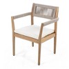 Set of 2 Acacia Wood Outdoor Dining Chairs with Cushions, Patio Dining Chair Teak Look with Beige Rope, Outdoor Dining Chair Set for Balcony-Koiai - 4 of 4