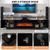 coucheta 70'' TV Stand with 36'' Electric Firplace, Entertainment Center with 12 Frame and LED Light Colors, 2 Tier TV Console Cabinet Heater, Black - 4 of 4