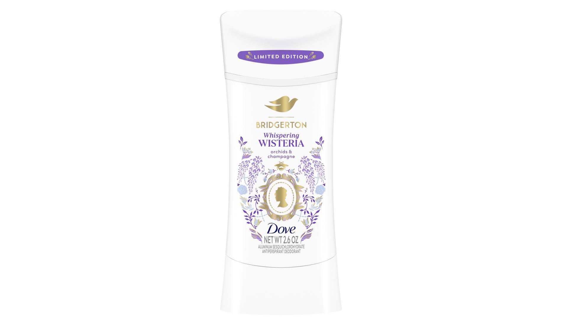 Dove Beauty Limited Edition Bridgerton Antiperspirant & Deodorant Stick - Whispering Wisteria - Orchids & Champagne Scent - 2.6oz