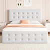 coucheta Upholstered Platform Bed Frame with 4 Storage Drawers Diamond Stitched Button Tufted Headboard Wooden Slats Support - 3 of 4