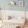 DOMETOUR Wood Twin Size Tent Bed for Kids, Montessori Style Low-Floor Bed ,House Shape Tent Bed Frame for Boys Girls Teens, Without Slats,Natural - 2 of 4