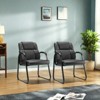 GlasFlength Modern Seating Sets with Padded Arms, No Wheels Executive Office Chair, for Conference Room Reception, Black, 24.5"*20.5"*35" - 3 of 3