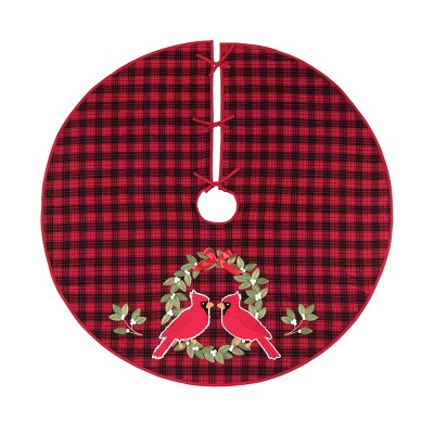 C&F Home Cardinal Plaid Wreath Tree Skirt