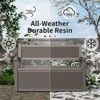 Dolonm Patio Bench with Storage - Resin Outdoor Patio Bench， for Deck, Patio, Garden, Backyard - 4 of 4