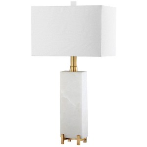 Sloane Alabaster Table Lamp - White/Brass Gold - Safavieh. - 1 of 4