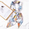 Anna-Kaci Women's Multicolor Floral Print Soft Silky Scarf with Soft Lightweight Fabric Versatile Square Neck and Hair Accessory - 2 of 4