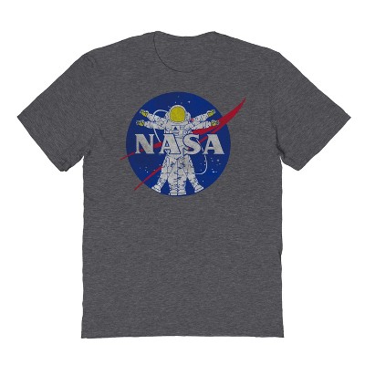 NASA Men's Double Astronaut Short Sleeve Graphic Cotton T-Shirt