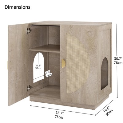 unipaws Tall Cat Litter Box Enclosure with Shelves