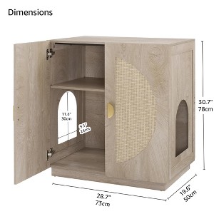 unipaws Tall Cat Litter Box Enclosure with Shelves - 1 of 4