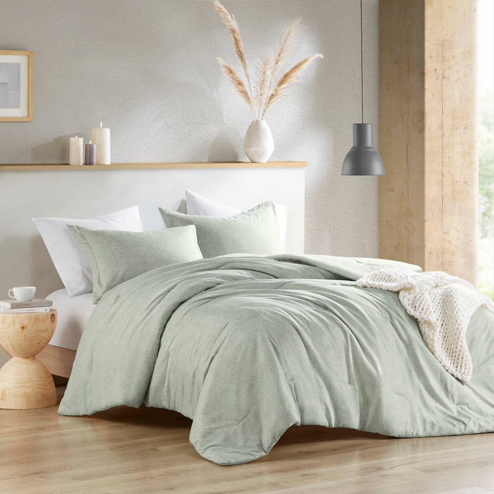 Photos - Bed Linen King/California King Camden Chambray Solid Print Comforter Set Sage Green