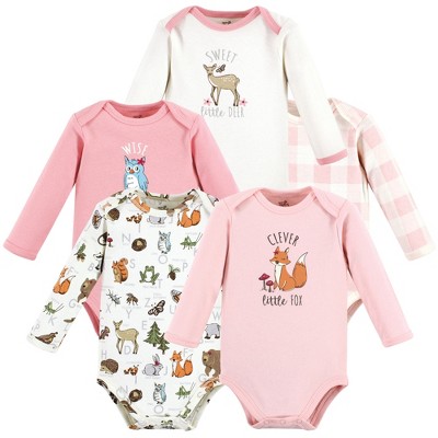 Touched By Nature Infant Girl Organic Cotton Long-sleeve Bodysuits ...