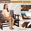 Karl Home | 48 in. Solid Wood Patio Glider Bench with Cup Holder - 4 of 4
