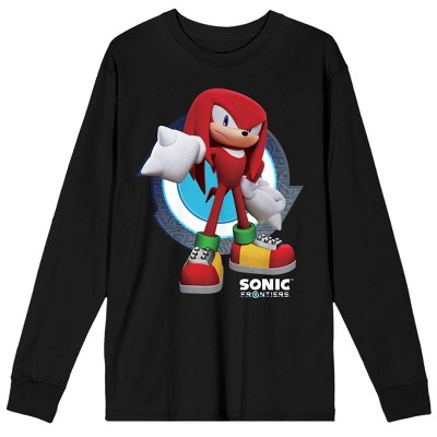 Sonic Frontiers Knuckles The Echidna Crew Neck Long Sleeve Men's Black Tee
