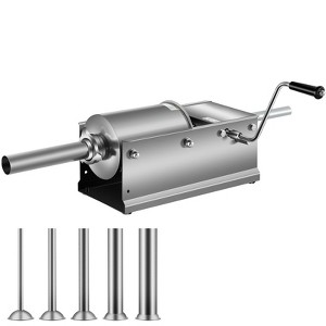 VEVOR Manual Sausage Stuffer, 3 L / 7 LBS Horizontal Sausage Machine, Dual-Speed Meat Stuffer, Made of Food-Grade 304 Stainless Steel, Silver - 1 of 4