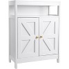 Bathroom Floor Cabinet Wooden Storage Organizer with 2 Doors, Free-Standing Cupboard for Kitchen/Living Room, White - 4 of 4